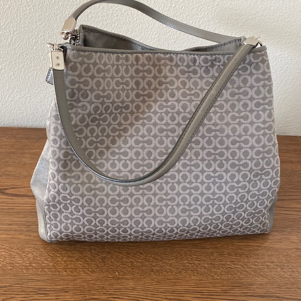 Gray Coach Fabric Purse